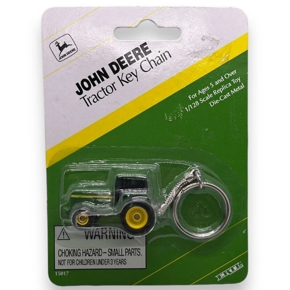 John Deere Tractor Keychain New in Box 1998 Green Ertl